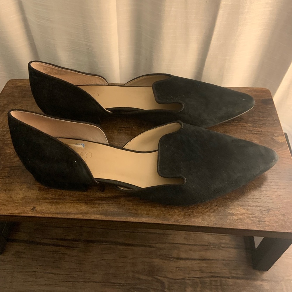 Franco Sarto Black Suede Flats size 9.5